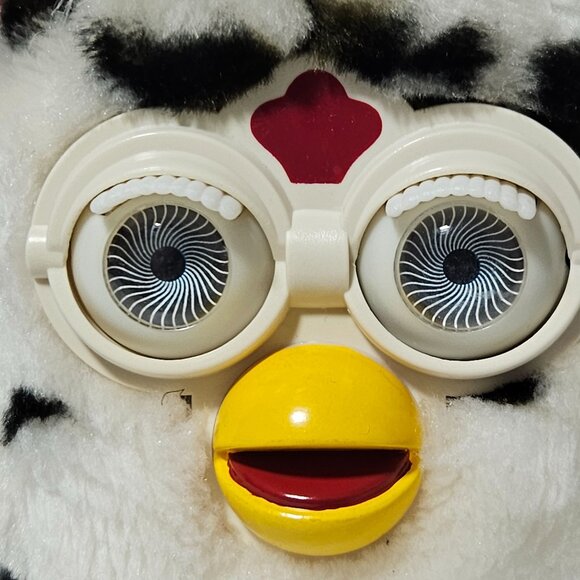 Vintage 90s Nanco Furby Snow Leopard 7 inch Plush Hypnotic Eyes Stuffed Animal - Picture 2 of 8